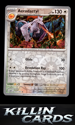 Reverse Holofoil Aerodactyl 142/165 Pokemon Rare SV: Scarlet & Violet 151 Card N - Image 1