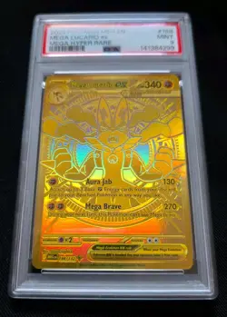 PSA 9 Pokemon Card - Mega Evolution - Mega Lucario EX- Mega Hyper Rare - 188/132 - Image 2