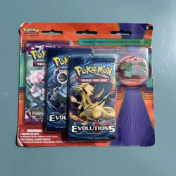 dpaul523 POKEMON XY PHANTOM FORCES / XY EVOLUTIONS 3 pack blister-w/ pin SEALED - Image 1