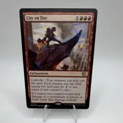 City on Fire - March of the Machine Rare Enchantment Red Regular 135 - Image 1