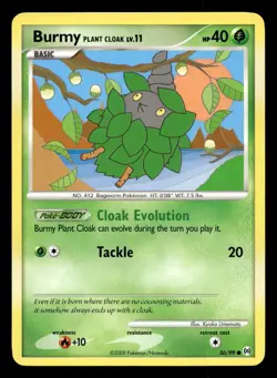 Burmy Plant Cloak 56/99 Common Arceus Pokemon LP - Image 1