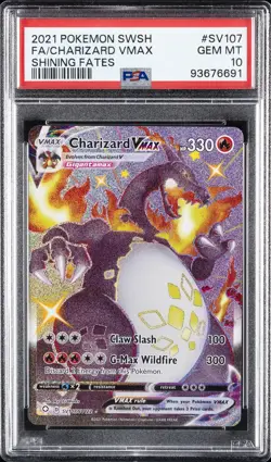 2021 POKEMON SWORD & SHIELD SHINING FATES #SV107 FULL ART/CHARIZARD VMAX PSA 10 - Image 1