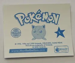 2000 Merlin Sticker Cracked Ice Nintendo Pokemon Prism Holo #1 Hologram Series 2 - Image 2