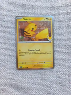 Pikachu 2026 Pokemon Day Stamp - 051/162 - Temporal Forces - Promo Cosmos Holo - Image 1
