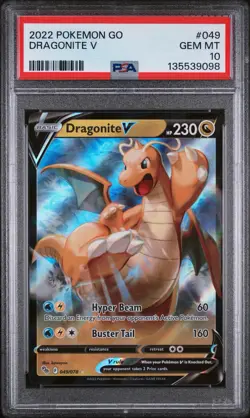 PSA 10 - Dragonite V 049/078 Pokemon GO Holo PSA10 - Image 1