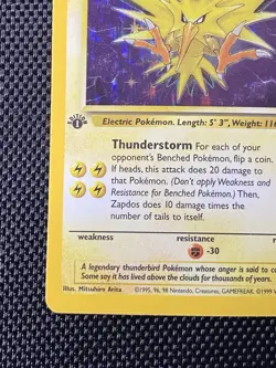 Zapdos 1st Edition 15/62 Holo WOTC Fossil Pokemon TCG 1999 - Image 5