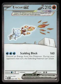 Pokemon Cards Eiscue ex 222/197 Obsidian Flames Special Illustration Rare NM - Image 1