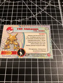 Alakazam #65 Pokemon TV 1999 Topps Black Logo Official - Image 2