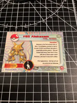Alakazam #65 Pokemon TV 1999 Topps Black Logo Official - Image 3