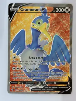 Pokemon Cramorant V 198/202 Base Set Sword & Shield FULL ART - Image 1