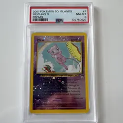 Pokemon TCG Southern Islands Mew 1/18 Reverse Holo PSA 8 - multiple swirls - Image 1