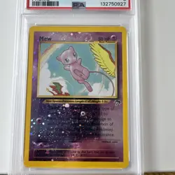 Pokemon TCG Southern Islands Mew 1/18 Reverse Holo PSA 8 - multiple swirls - Image 4