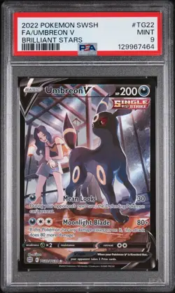 UMBREON V #TG22 FULL ART TRAINER GALLERY 2022 POKEMON SWSH BRILLIANT STARS PSA 9 - Image 1