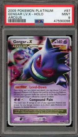 Pokemon Gengar Lv.X Platinum Arceus Holo Ultra Rare #97 PSA 9 Mint - Image 1