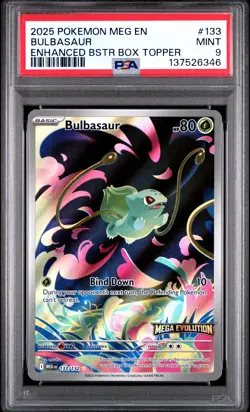 2025 Pokemon Mega Evolution #133 Bulbasaur Stamped Promo - PSA 9 - Image 1