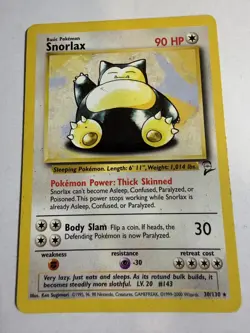 Snorlax 30/130 Non Holo Rare Pokemon Card LP - Image 1