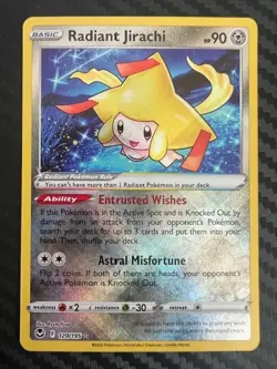 Pokemon TCG Silver Tempest Radiant Jirachi 120/195 Radiant Rare Holo NM - Image 1