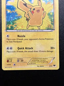 Pokemon Pikachu TCG Holo Card Promo 5/12 McDonald's - Image 3
