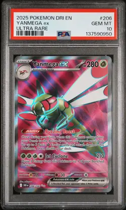 Pokemon Destined Rivals Yanmega ex 206 PSA 10 - Image 1