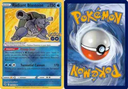Radiant Blastoise 018/078 Radiant Rare Pokemon GO Pokemon NM - Image 3