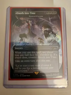 MTG Absorb Into Time / Temporal Extortion Borderless FOIL Final Fantasy Secret - Image 1