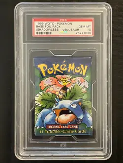 Pokemon Shadowless Booster Pack Venusaur Art PSA 10 GEM MINT - Image 1