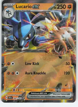 Lucario ex 082/142 Double Rare Holo SV07: Stellar Crown NM Pokemon - Image 1