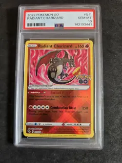 PSA 10 Pokemon Go Radiant Charizard Gem Mint 10 2022 011/078 - Image 1