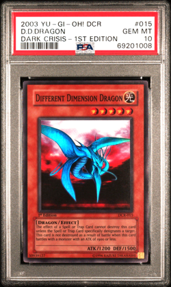 Yugioh Different Dimension Dragon DCR-015 1st Edition PSA GEM MINT 10 Super Rare - Image 1