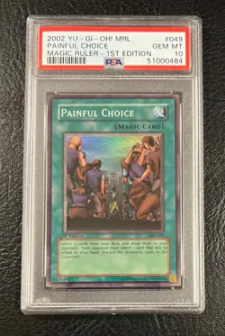 2002 YuGiOh MRL-049 - Painful Choice - Gem MINT 1st Edition PSA 10 Super Rare! - Image 1
