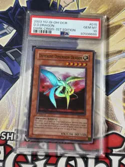 Yugioh Different Dimension Dragon DCR-015 1st Edition PSA 10 Super Rare - Image 1