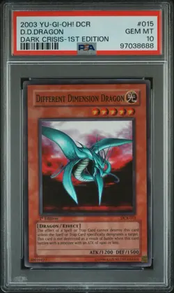 Yugioh Different Dimension Dragon DCR-015 1st Edition PSA 10 Super Rare - Image 2