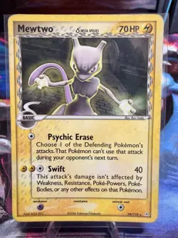 Mewtwo 70HP Delta Species 24/110 Rare Regular Pokemon TCG Card - Image 1