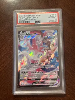 Pokemon 2022 Sword and Shield Brilliant Stars Gallery TG15 Sylveon VMAX PSA 10 - Image 1