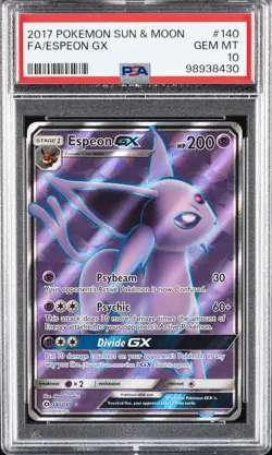 2017 POKEMON SUN & MOON #140 FULL ART/ESPEON GX PSA 10 - Image 1