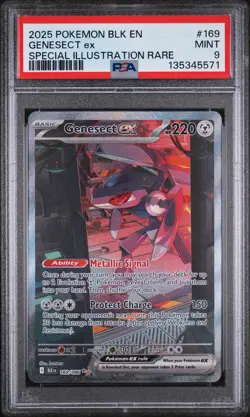 2025 POKEMON BLK EN-BLACK BOLT SPECIAL ILLUSTRATION RARE #169 GENESECT EX PSA 9 - Image 1