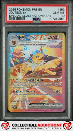 2025 Pokemon Pre En-Prismatic Evolutions #153 Jolteon Ex PSA 10 Gem Mint - Image 1