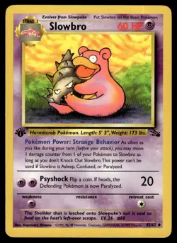 1999 Classic - Fossil 1st First Edition UNplayed Slowbro #43 - Image 1