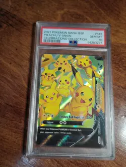 PSA 10 Pikachu V-Union 142 Black Star Promo Celebrations Collection Pokemon Card - Image 1