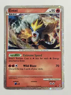 Entei SL3 Call of Legends Pokemon Holo Foil Secret Rare HP / Damaged - Image 1