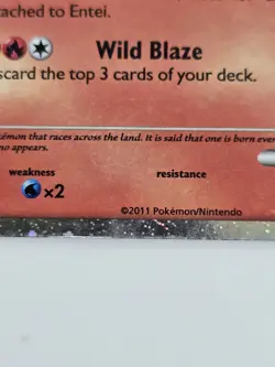 Entei SL3 Call of Legends Pokemon Holo Foil Secret Rare HP / Damaged - Image 3