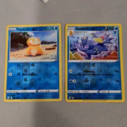 Pokemon TCG Card Lot Psyduck Golduck 25/203 24/203 reverse holo 2x - Image 1