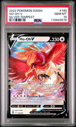 2022 POKEMON SWORD & SHIELD SILVER TEMPEST 140 HO-OH V | PSA 10 - Image 1