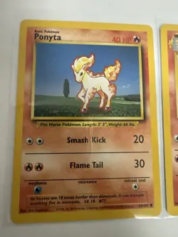 Pokemon TCG Base Set Ponyta 60/102 & Rapidash 44/64 Card Lot 1999 English - Image 2