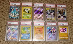 HUGE 10-CARD PSA GRADED POKEMON LOT - VINTAGE 1ST ED, PSA 10s, 2025 MURKROW ETC! - Image 1