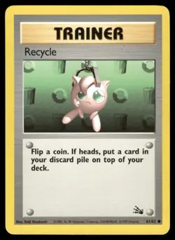 Pokemon Cards Recycle 61/62 Unlimited Fossil WOTC Common NM - Image 1