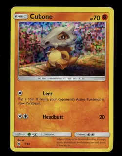 Cubone 7/12 Holo Promo Card Pokemon McDonald's Holo 2018 MP - Image 1