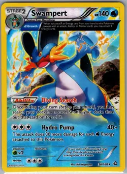 Swampert 36/160 Reverse Holo XY - Primal Clash - Pokemon Card - NM - Image 1