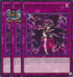 Yugioh! 3x Darklord Enchantment MZMU-EN124 Rare 1st Ed NM - Image 1