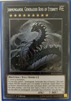 YuGiOh Jormungandr, Generaider Boss of Eternity Secret Rare 1st Ed MYFI-EN033 NM - Image 1